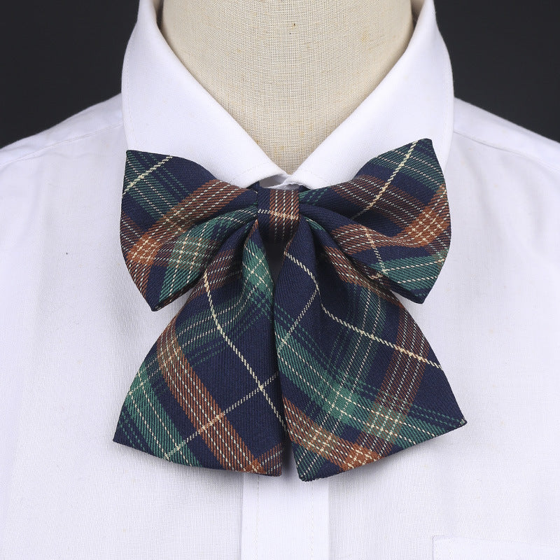 Cotton JK Bow Tie Skirt with Plaid Ornaments