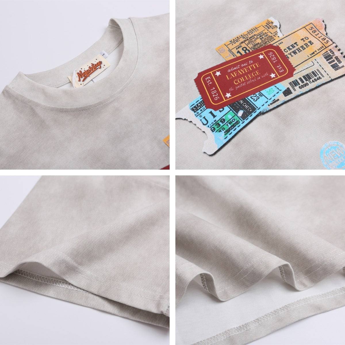 Harajuku Style Round Neck Short Sleeved T-Shirt
