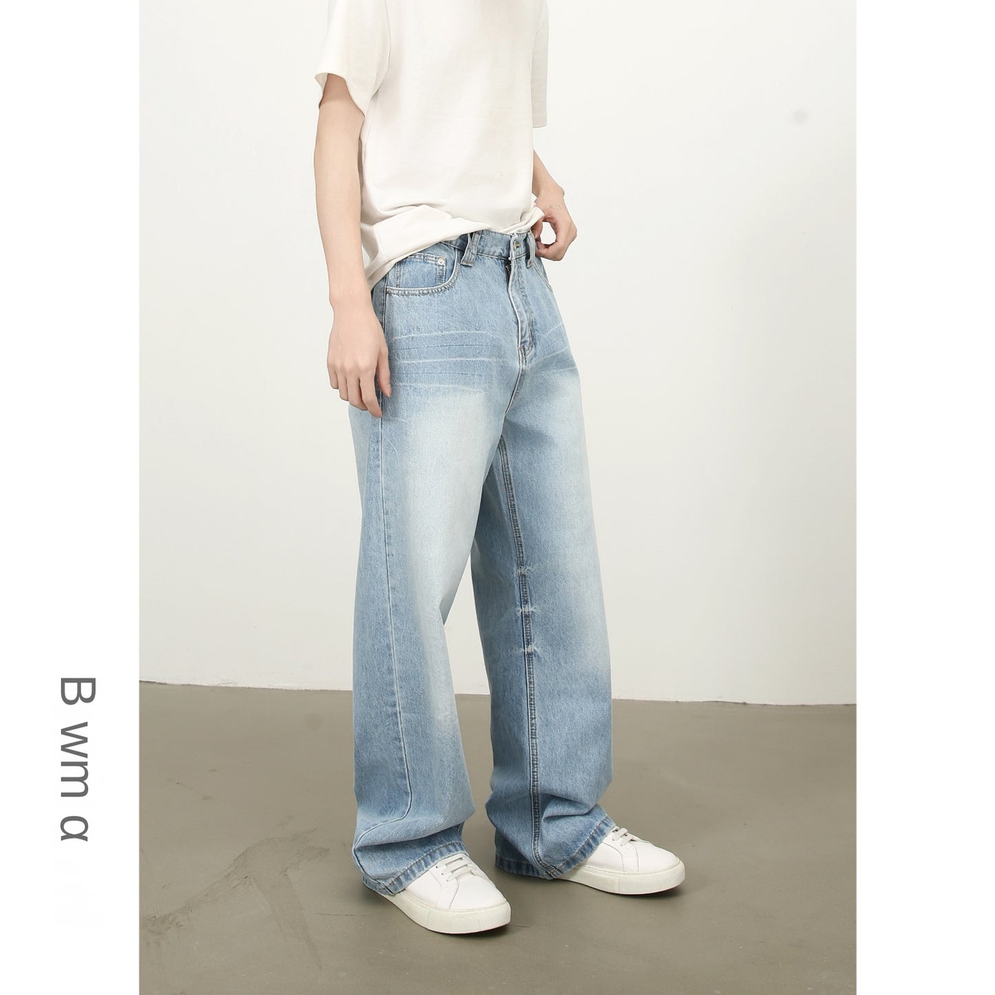 Nirben Retro Washed Wide-Leg Jeans - Harajuku Style
