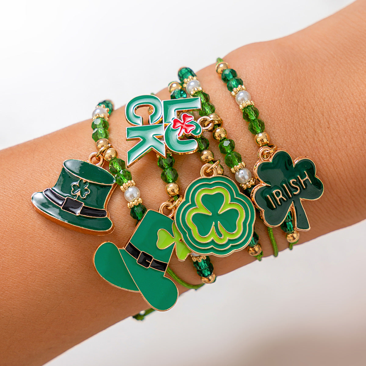 Green Clover Bracelet - St. Patrick's Day Jewelry