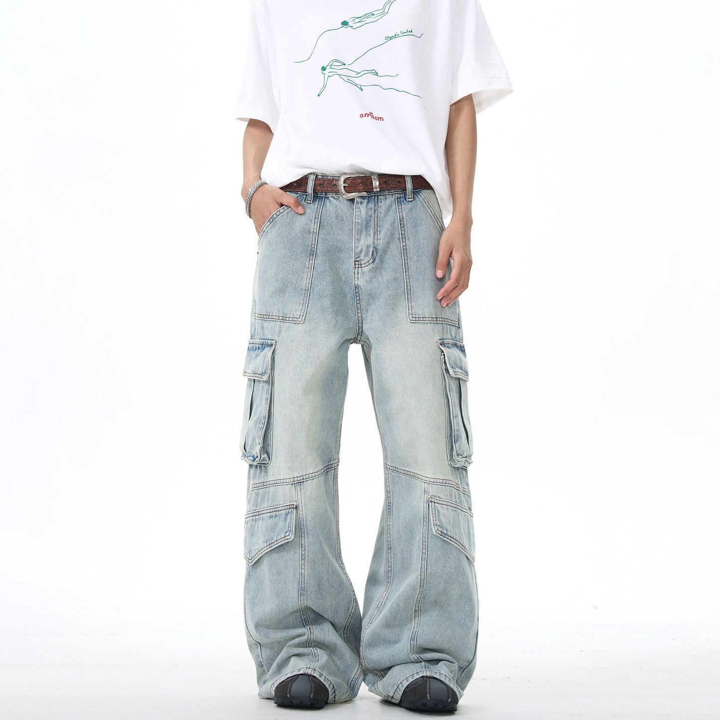 Harajuku Style Loose Straight Leg Denim Pants