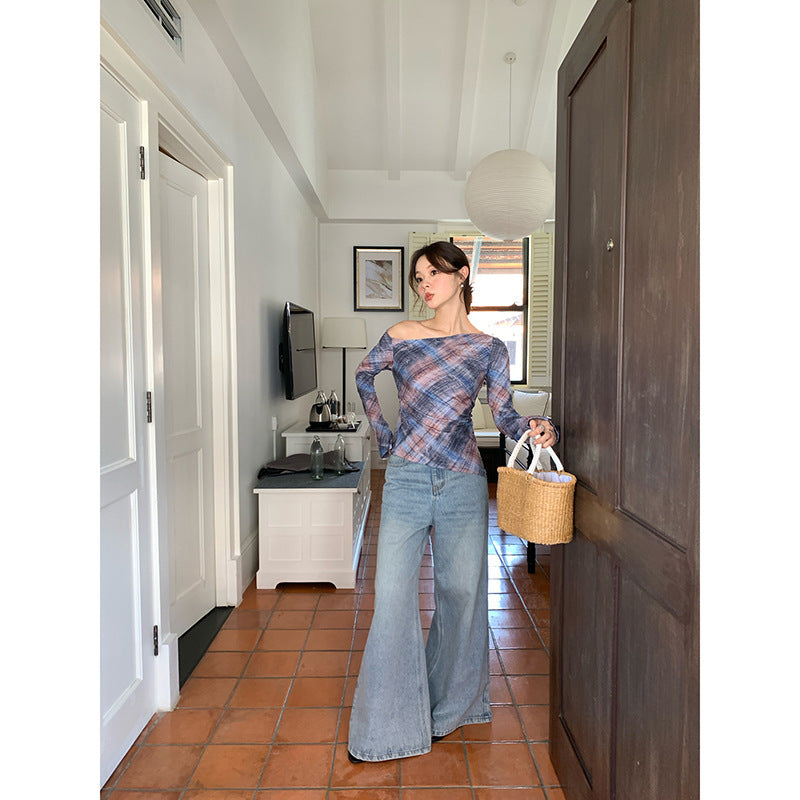 Retro High-Waisted Flared Jeans for Women