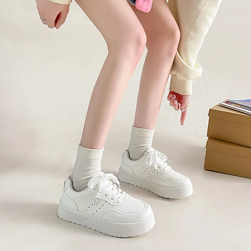 Playful Lace Up Platform Athletic Sneakers