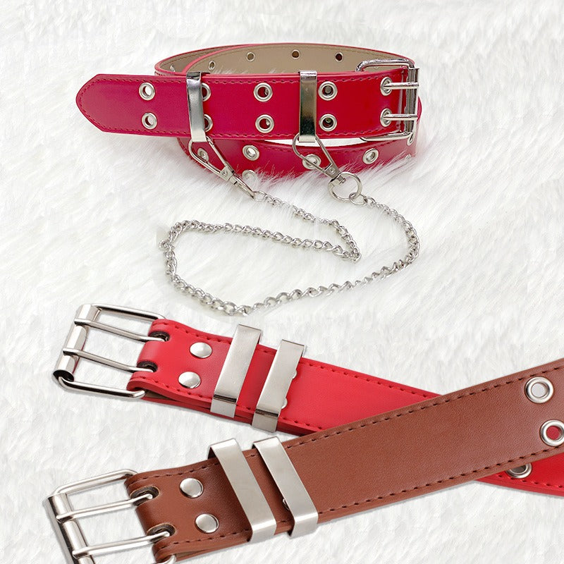 Gothic Punk Style Chain Decorative Eyelet Belt