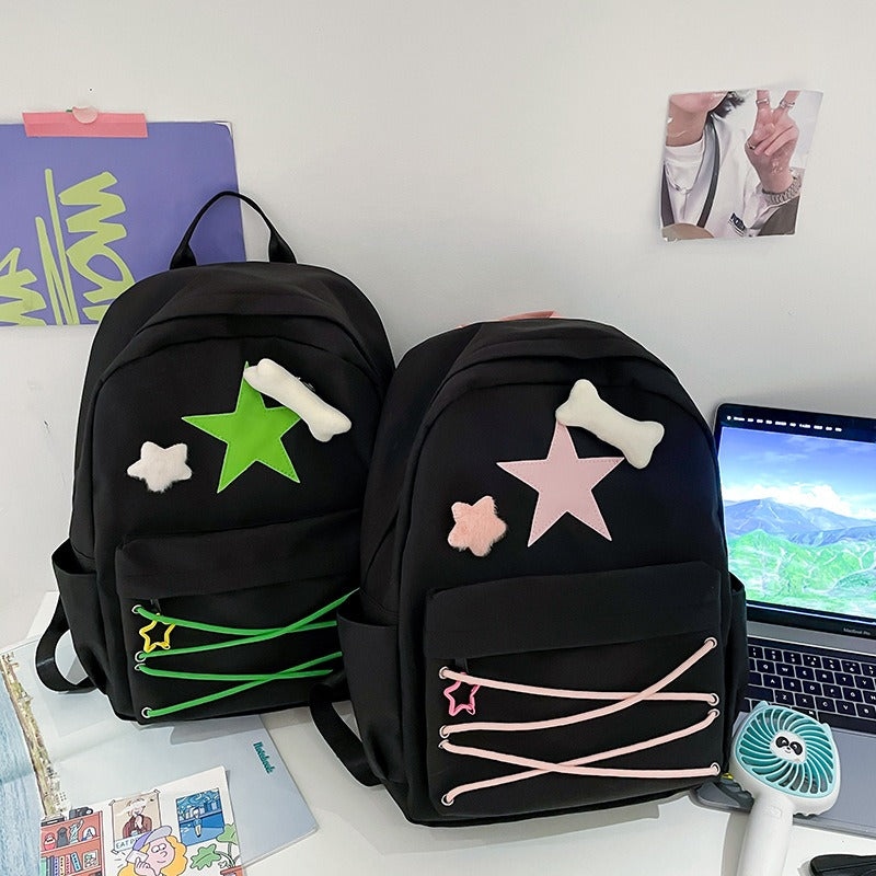 Harajuku Cute Five-Pointed Star Backpack for Girls