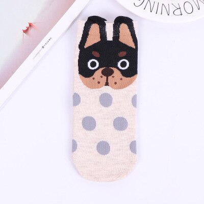 Kawaii Cartoon Cat & Dog Women’s Short Socks