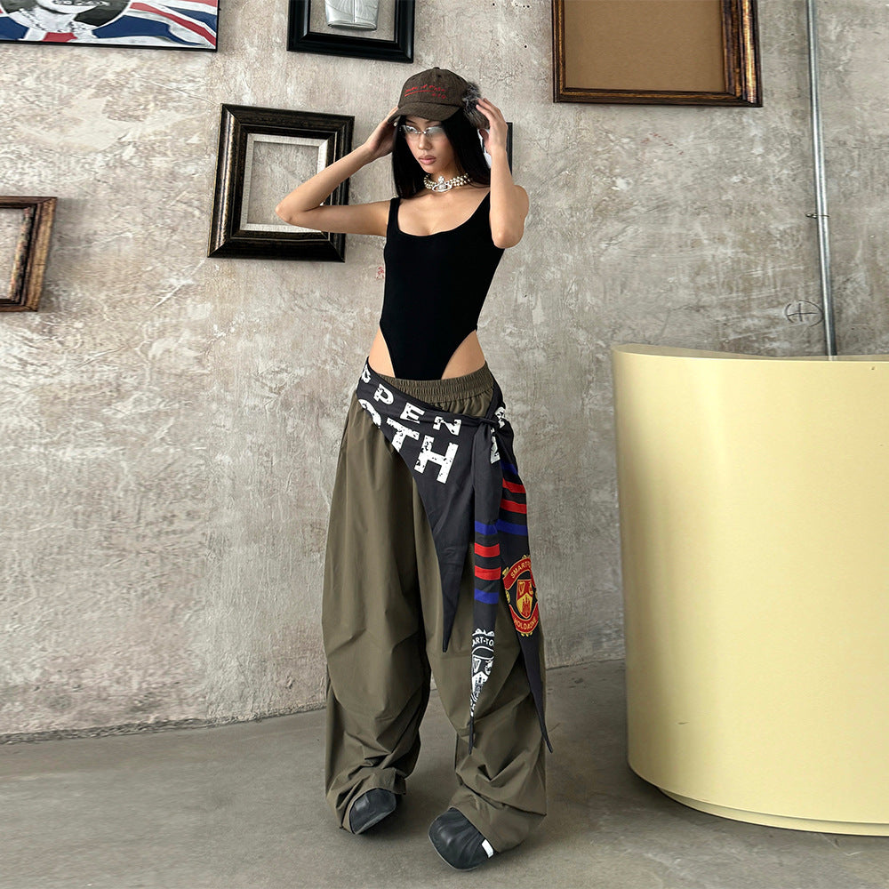 Quick Drying Workwear Women's Summer Fart Curtain Loose Wide Leg Pants