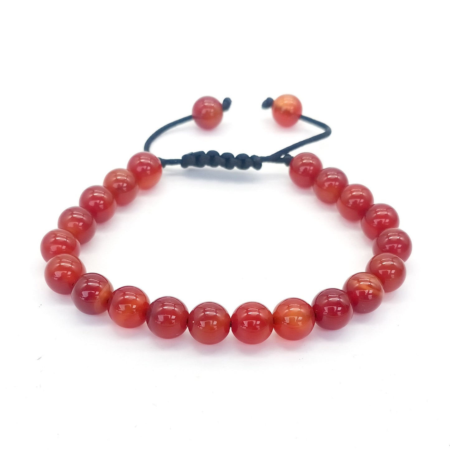8mm Tiger Eye Stone Beads Bracelet - Adjustable & Braided