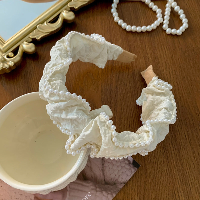 French Style Milk White Face Wash Headband