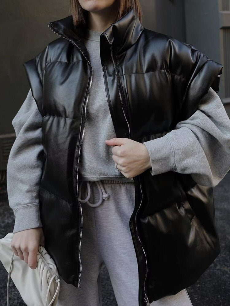 Harajuku Style PU Leather Vest - Winter Fashion Must-Have