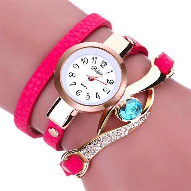 Luxury Gold Bracelet Watch for Women with Eye Gemstone
