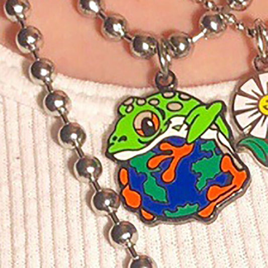 Colorful Butterfly Heart Pendant Necklace - Harajuku Style