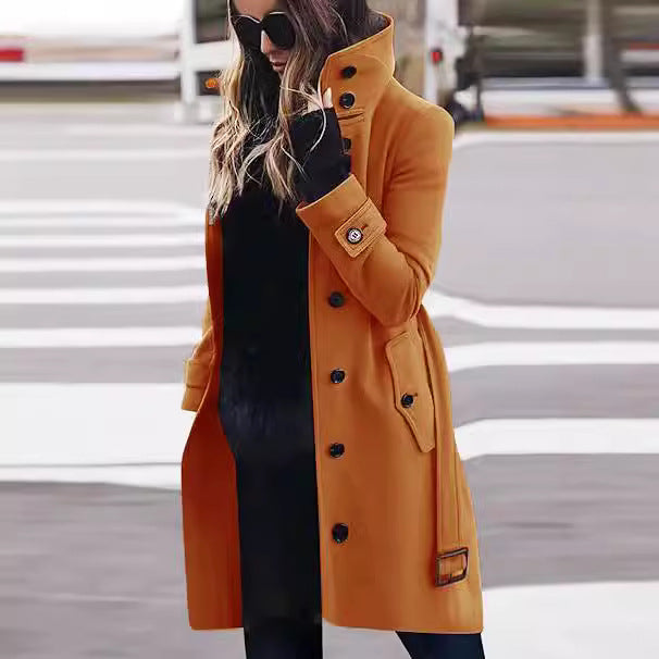 Harajuku Style Woolen Multi-Button Coat