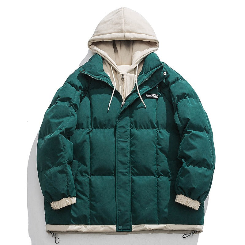 Harajuku Style Thickened Hooded Cotton Jacket for Men