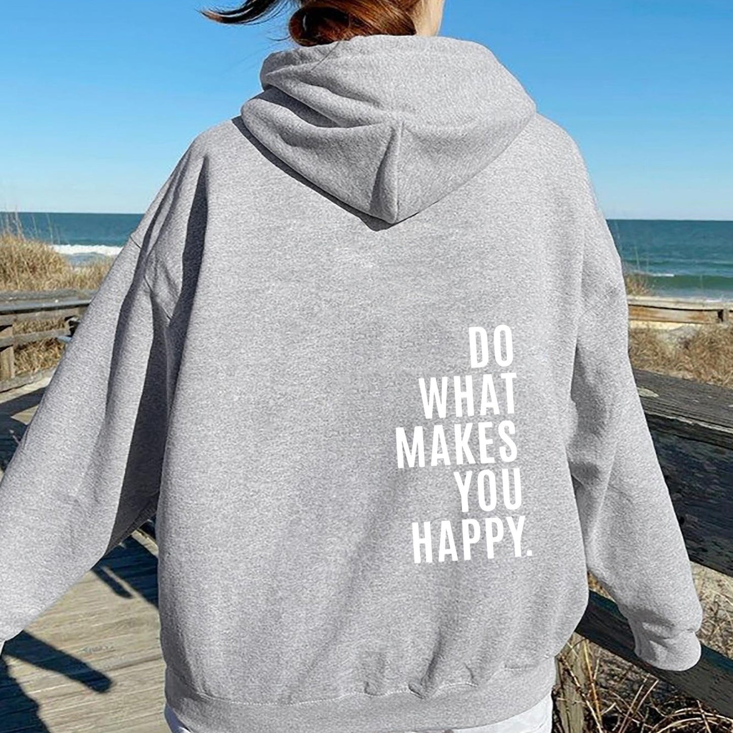Do What Makes You Happy Dropped Shoulder Hoodie