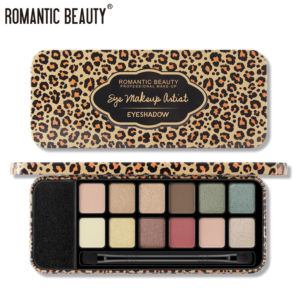 Vibrant Multicolor Leopard Eye Shadow Palette with Glitter