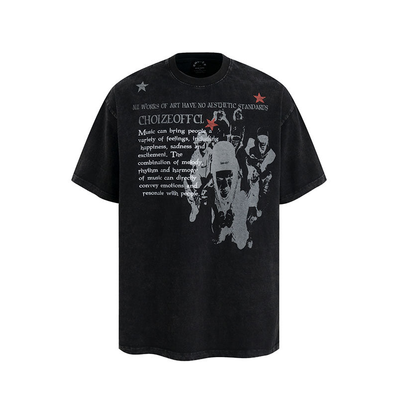 Men's Retro Print Casual Short Sleeve T-Shirt