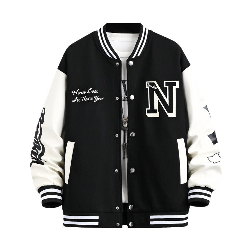 Men's Harajuku Style Baseball Jacket - Trendy Spring & Autumn Wear