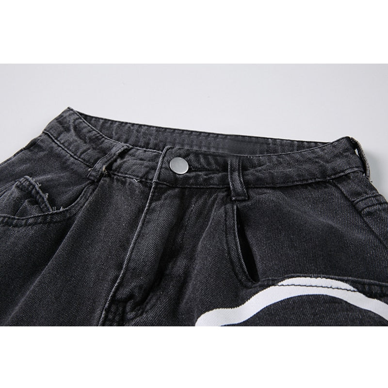 Harajuku Style Wide Leg Denim Jeans for Women