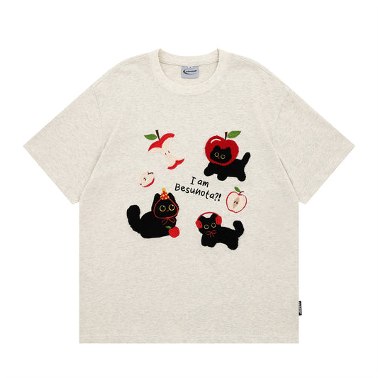 Playful Apple Head Short-Sleeved T-Shirt for Men