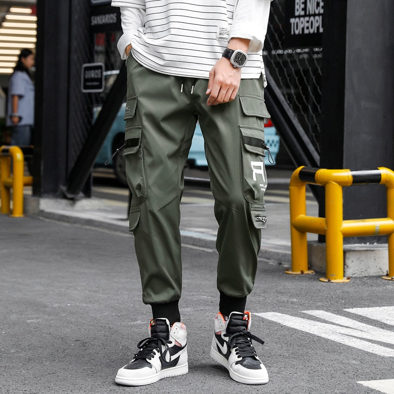 HIQOR Harajuku Multi Pocket Cargo Pants - Hip Hop Streetwear
