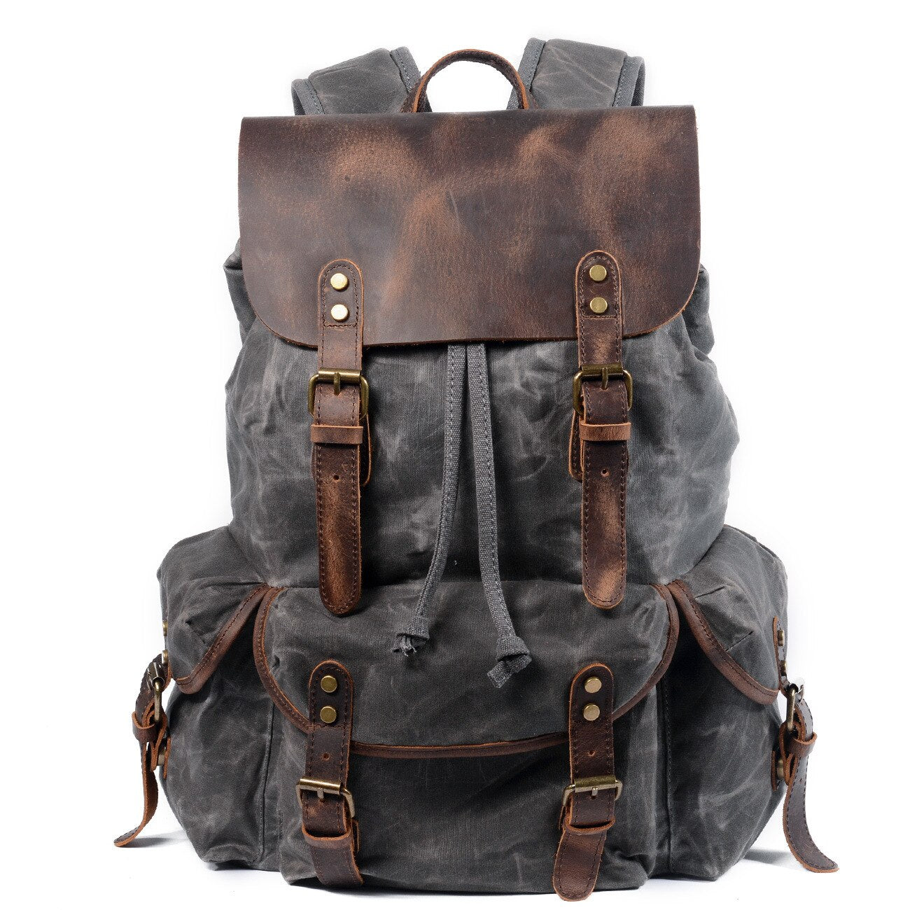 Men's Oil Wax Canvas Retro Backpack