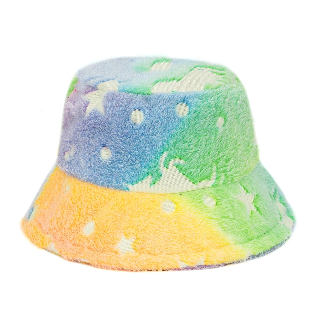 Camouflage Faux Fur Bucket Hat - Warm & Stylish Fisherman Hat