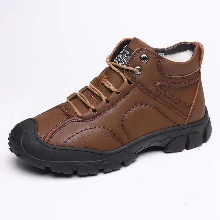 Men's Harajuku Style Winter Snow Boots with Fleece Insulation