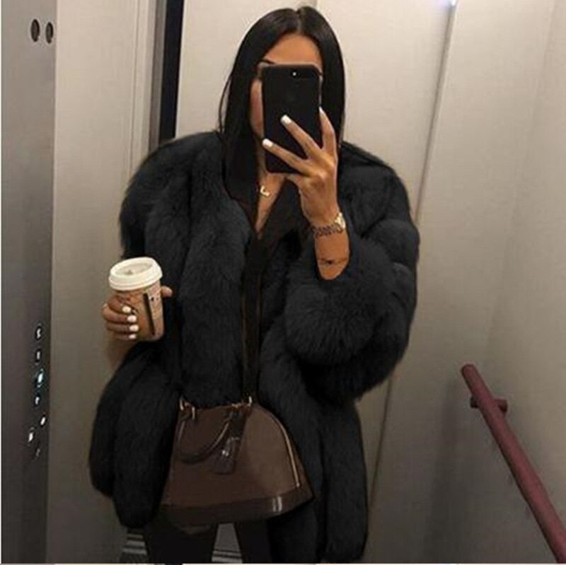 Playful Purple Pink Faux Fur Coat for Women