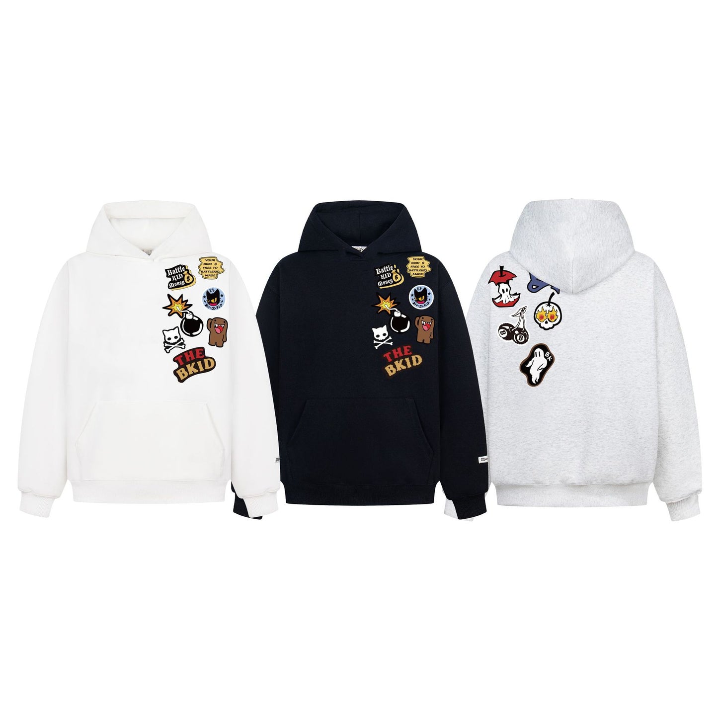 Retro Flocking Logo Embroidery Hoodie - Unisex Casual Style