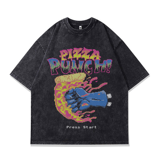 Men's Playful Cartoon Cotton T-Shirt - Harajuku Style