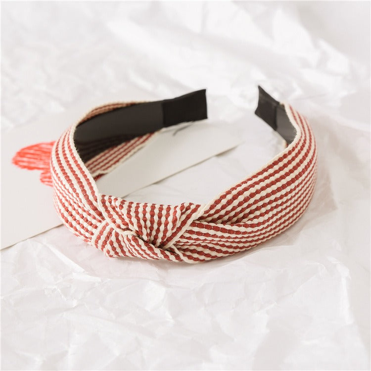 Korean New Simple Cross Grid Hair Hoop