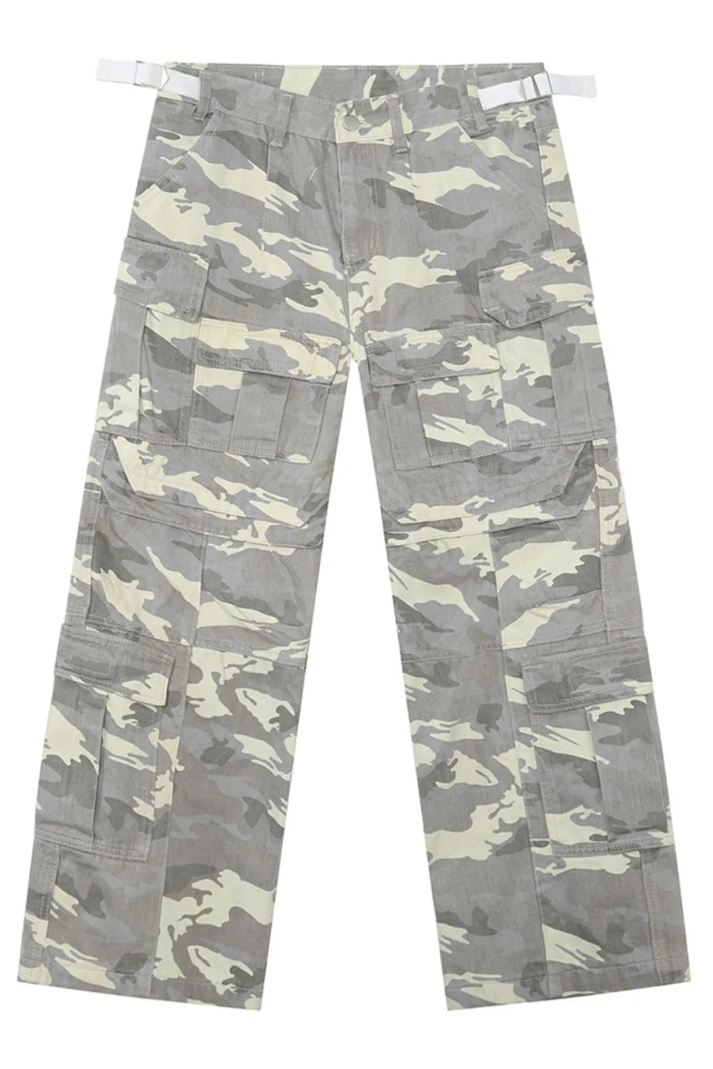 Men's Camo Straight Cargo Jeans - Harajuku Street Style