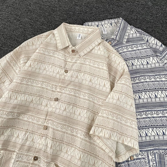 Loose Casual Collar Half Sleeved Shirt