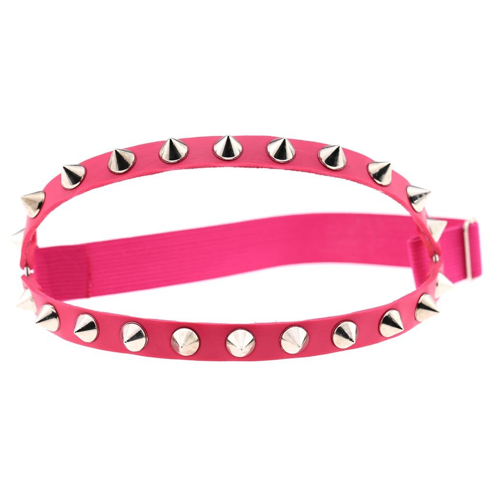 Punk Hip Hop Double Row Rivet Garter with Thigh Ring