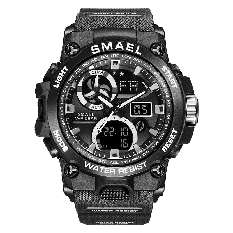 Men's 50M Waterproof Sport Watch - Dual Time Military Style