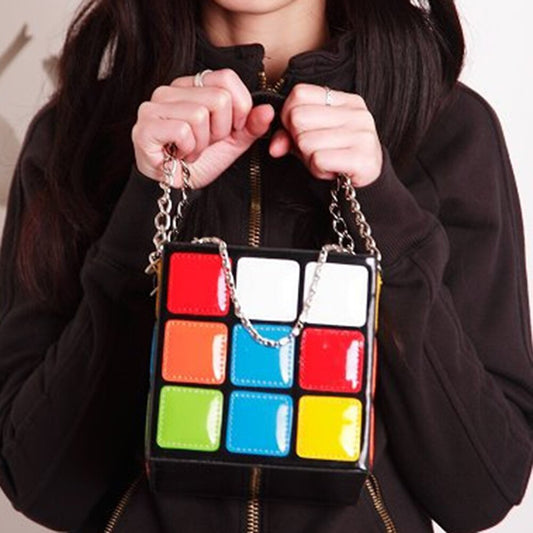 Chic Rubik's Cube Handbag – Harajuku Style Tote for Women