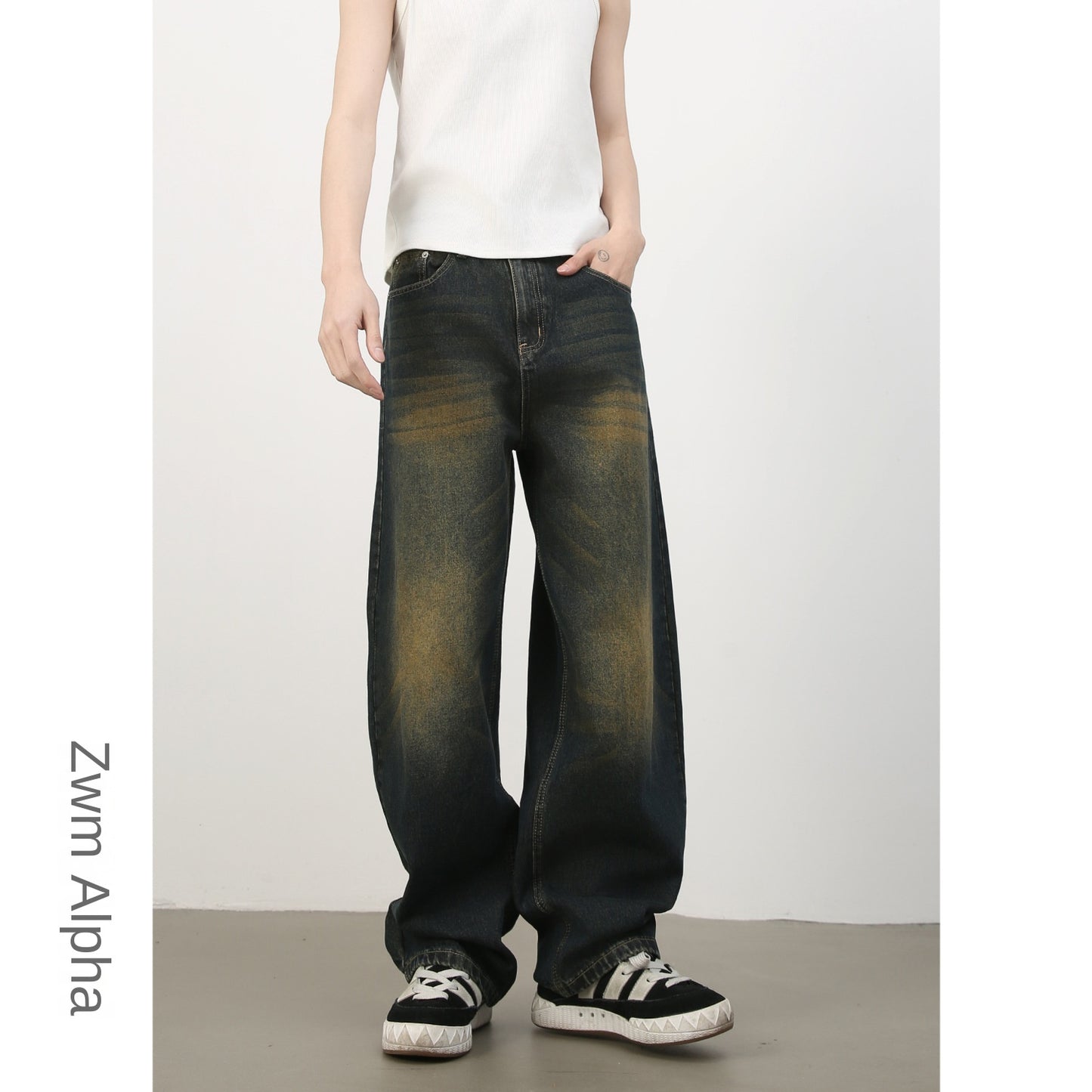 American Retro Flared Jeans - Unique Loose Fit Denim Trousers