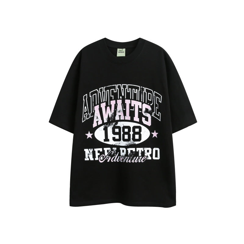 Harajuku Style Vintage Print Loose Fit T-Shirt