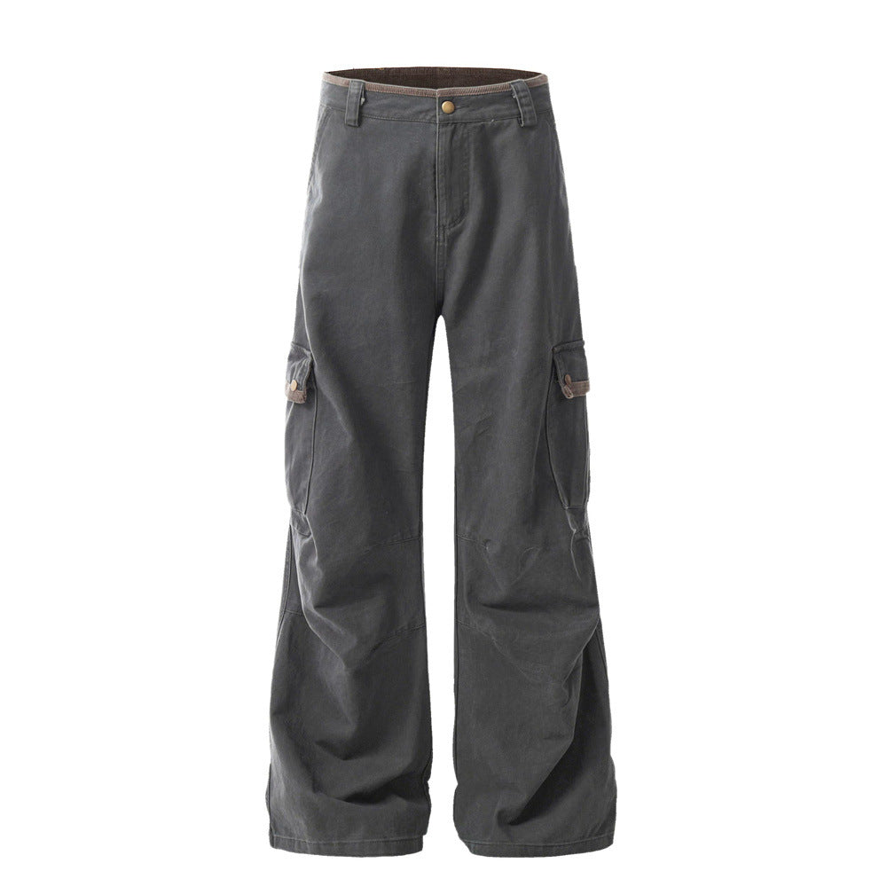 Harajuku Style Wide-Leg Casual Trousers for Men
