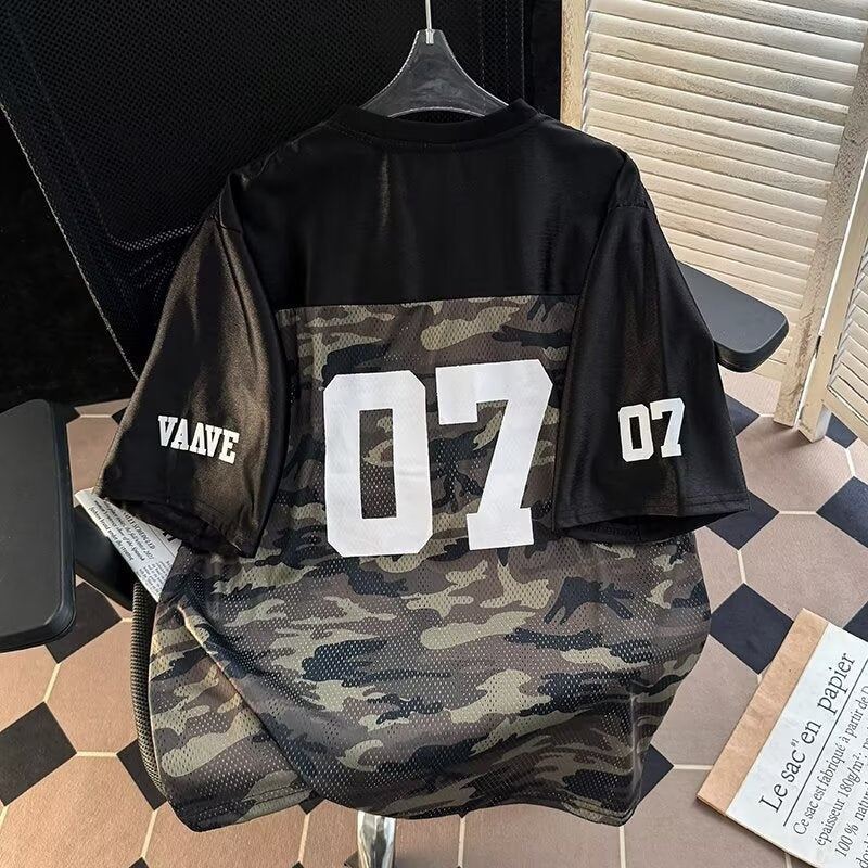 Camouflage Jersey Loose Short Sleeved T-Shirt