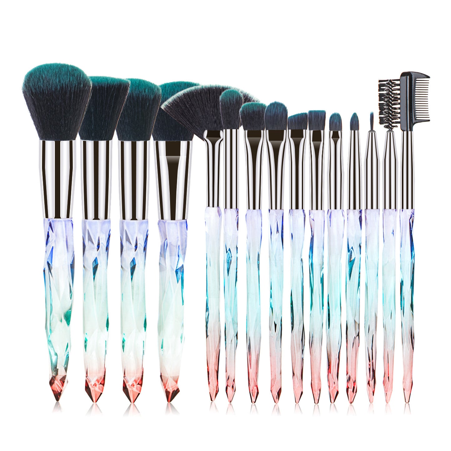 15 pcs Diamond Crystal Makeup Brush Set