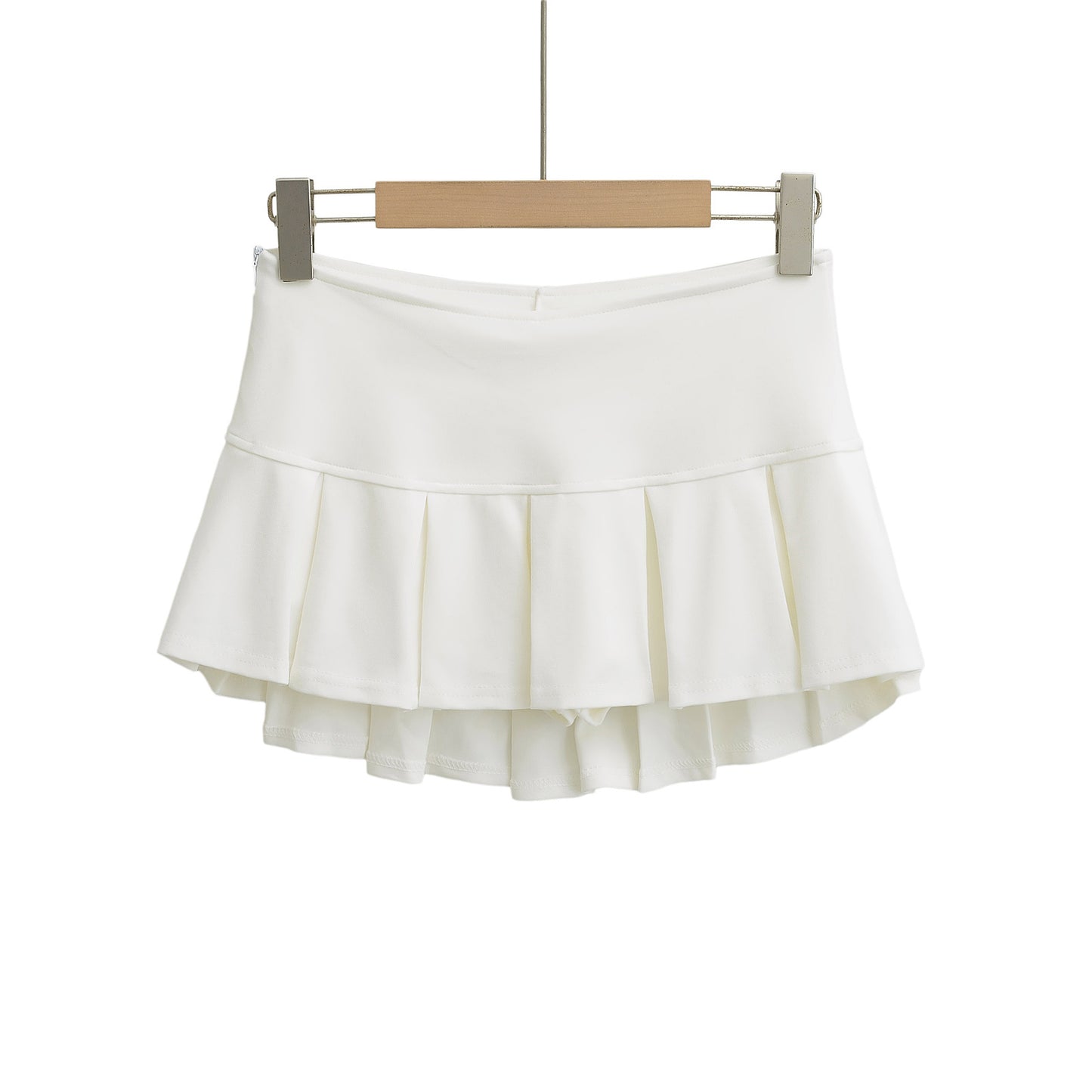 Sexy Low Waist Spliced Pleated Mini A-Line Skirt