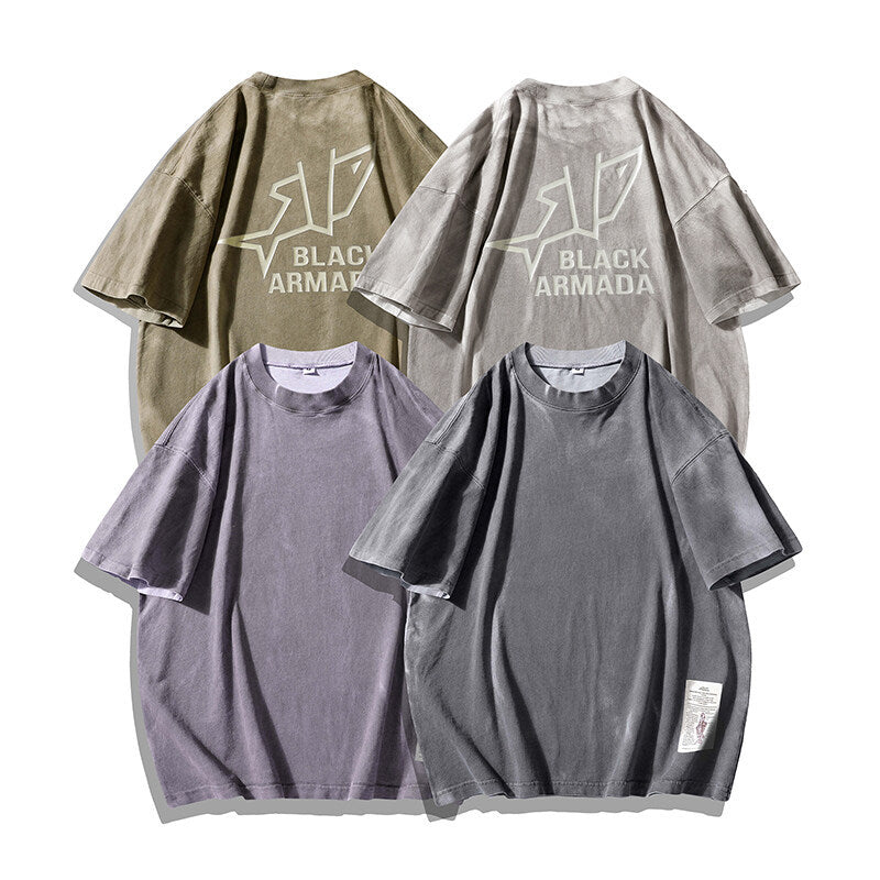 Retro Fluorescent Printed T-Shirt for Men and Women