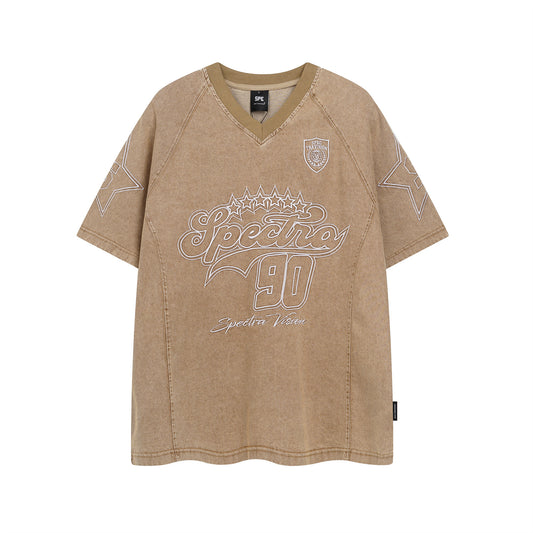 Harajuku Style Heavy Embroidery Denim T-Shirt for Men & Women