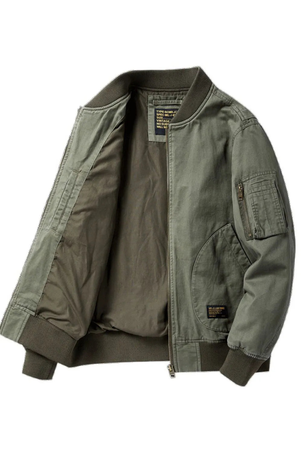 Men's Plus Size Harajuku Style Zip Up Bomber Jacket