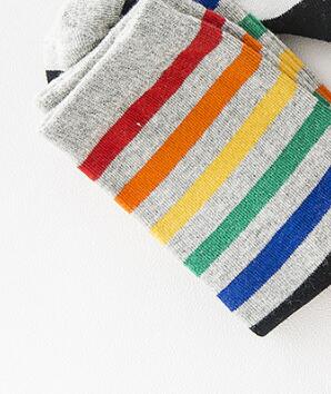 Rainbow Striped Funny Short Socks for Women