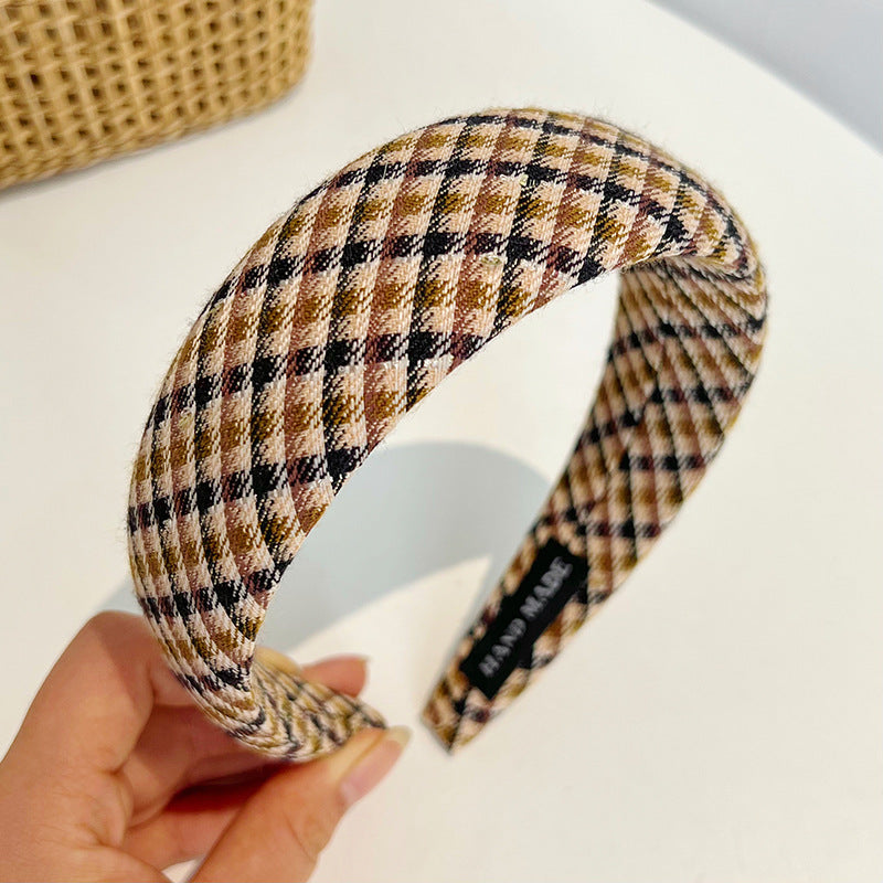 Plaid Hair Band - French Retro Style R525