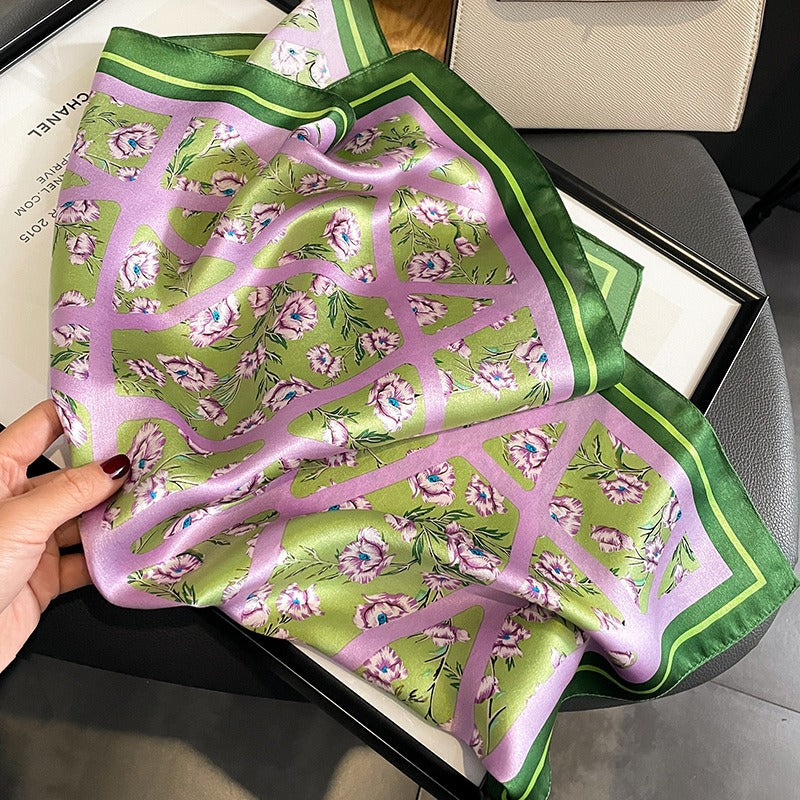 Playful Mulberry Silk Square Scarf for Women