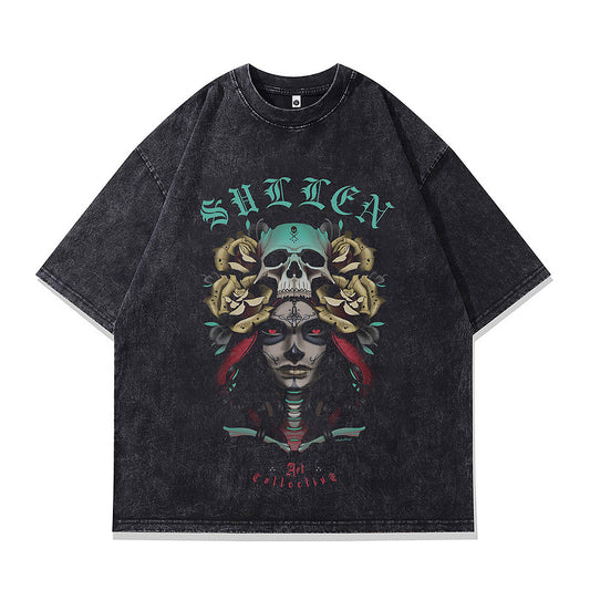 Harajuku Street Gang Print Tee - Retro Casual Short Sleeve T-Shirt